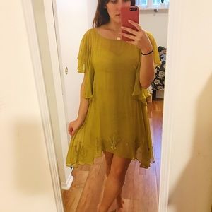 FOR LOVE AND LEMONS Mustard Gold Cactus Dress